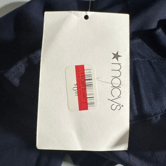 Bar III Womens Pants Size XL Blue Paper Bag Waist Tapered Leg Rolled Cuff Navy - Picture 8 of 13